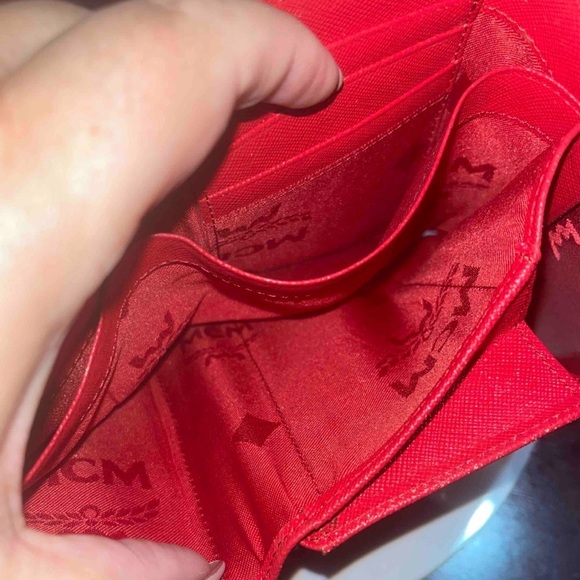 FINAL PRICE MCM Tri-Fold Red Leather Wallet - Picture 13 of 15
